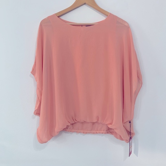 Vince Camuto Coral Chiffon Layered Blouse​ - Picture 2 of 13
